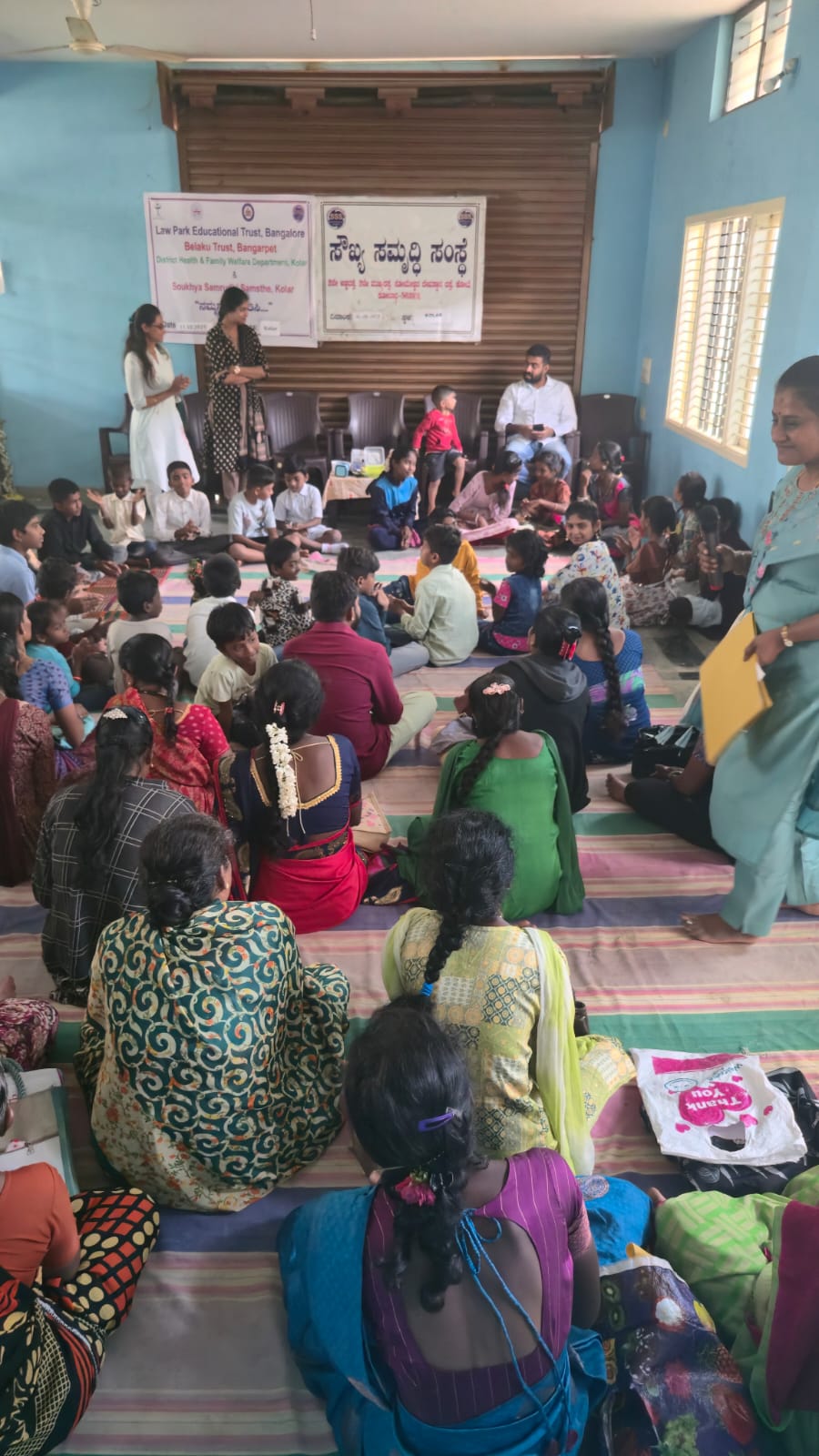 Community programme with Law Park, Belaku Trust, District Health & Family Welfare Kolar, Soukhya Samsthe